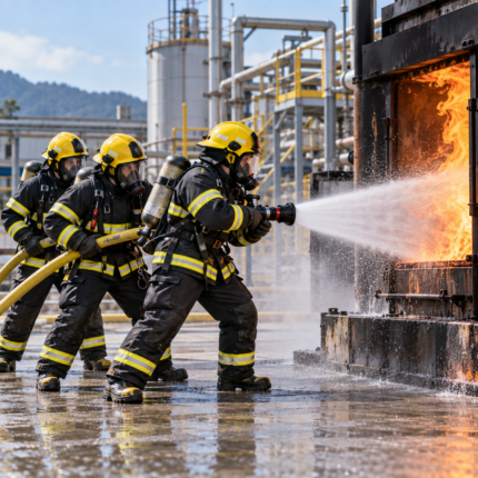 Brigada en práctica del curso de control y extinción de incendios